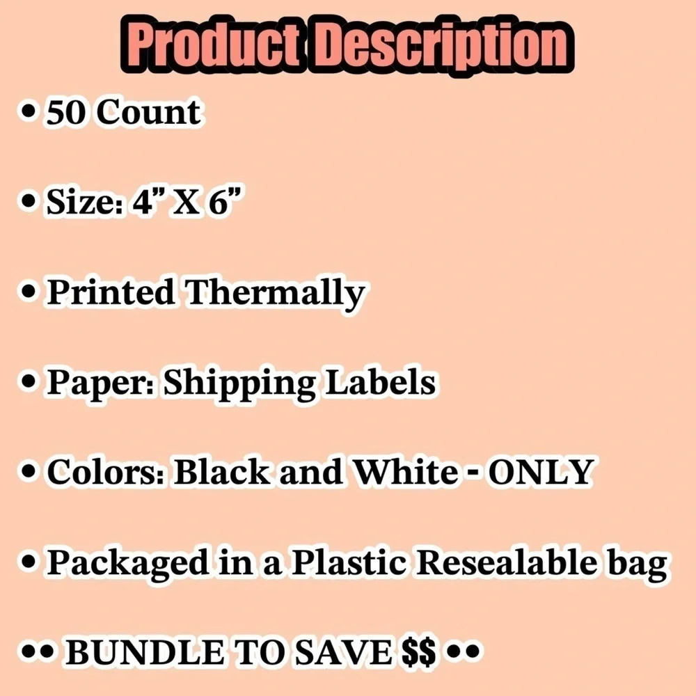 Custom Business Labels | 50 PCS | Custom Message & Business Name | Stickers